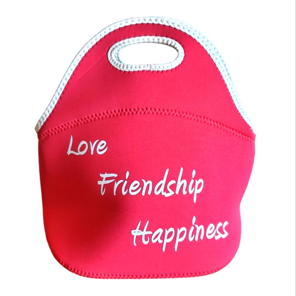 Gourmet lunch bag, lightweight space saver,‎ stretchy lunch bag, neoprene Red